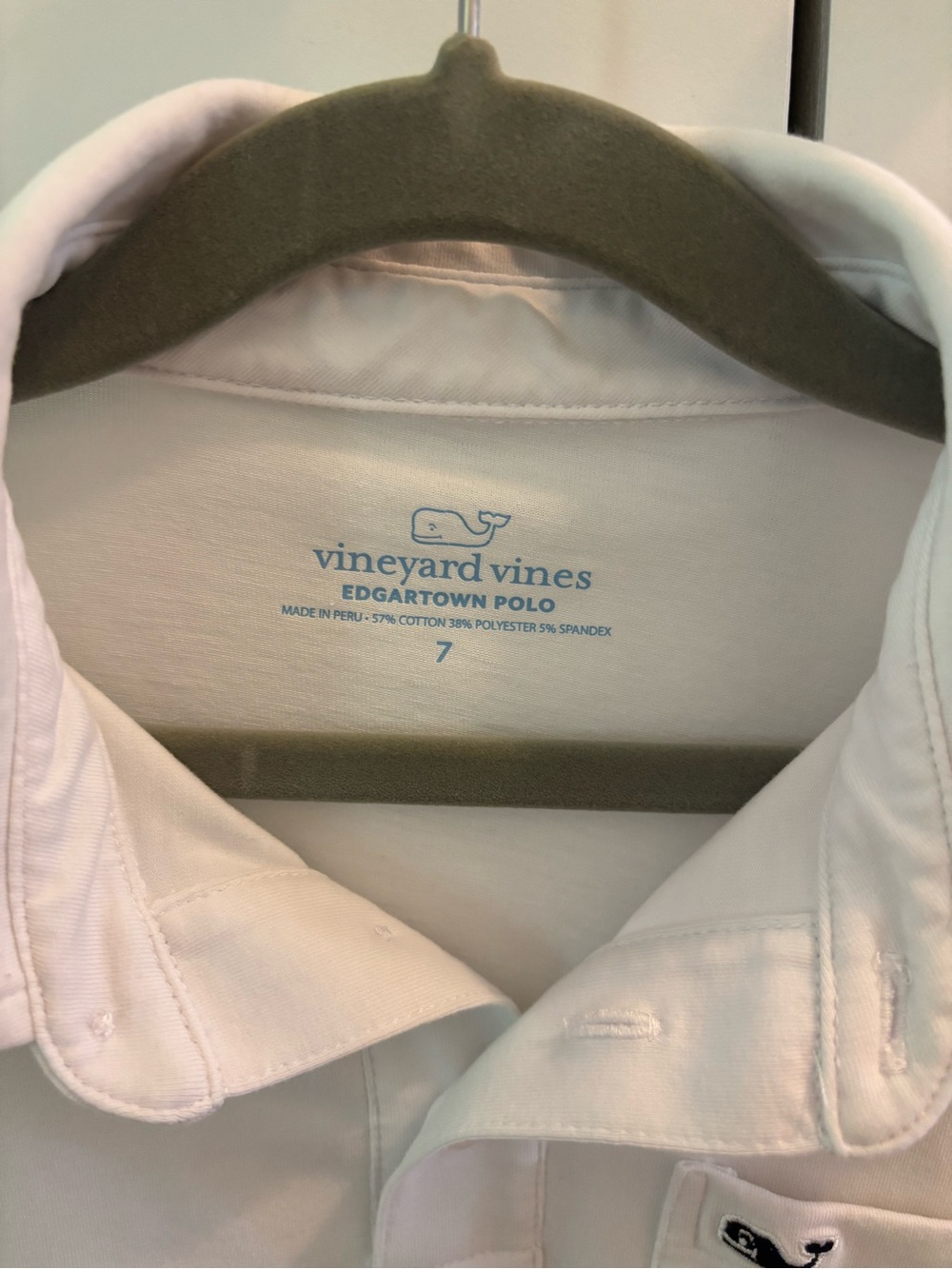 Vineyard Vines White Edgartown Polo Shirt with Blue Logo